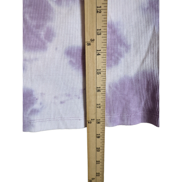 Fanta Tank Top Womens Large Racerback Crop Graphic Tie Dye Rib Knit Layer Purple - Picture 6 of 8